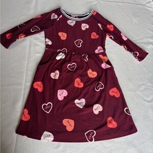 Old Navy Burgundy Dress with Heart Accents